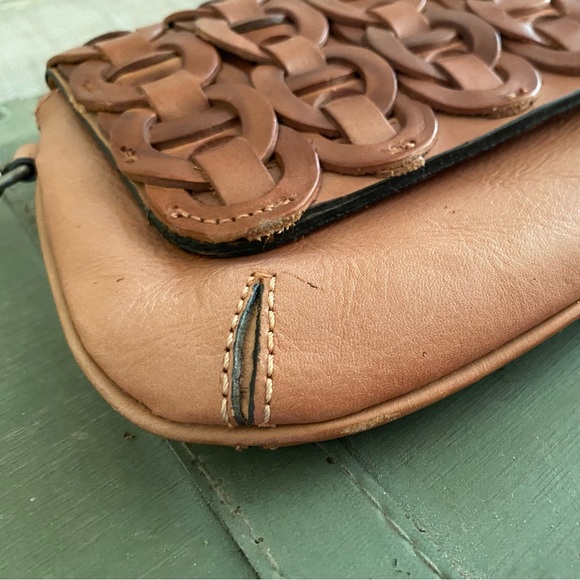 PATRICIA NASH CHAINLINK DUSTY ROSE LEATHER CLUTCH EUC - Picture 12 of 12